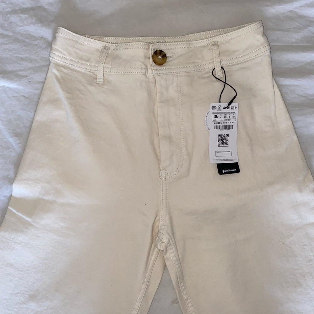 White wide leg jeans